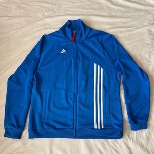 Adidas Italia Track Jacket Blue White 3 Stripes‎ Full Zip Women's L